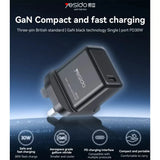 Yesido YC82 UK 30W GaN Fast Charger - Type-C PD Wall Adapter
