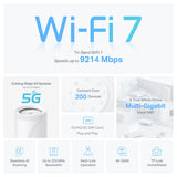 TP-Link (Deco BE65-5G) 5G BE9300 Tri-Band Whole Home Mesh Wi-Fi 7 System - 6GHz (5760 Mbps) / USB3.0 / Gigabit WAN / Gigabit LAN