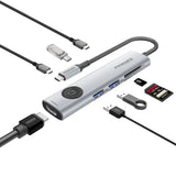 PROMATE ComandHub-Lite 9-in-1 Multi-Function USB-C Hub - Grey