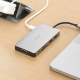 موزع USB-C من D-Link 9 في 1 مع منافذ HDMI/VGA/Ethernet/قارئ بطاقات