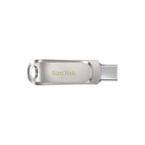 محرك أقراص فلاش سانديسك ألترا ديوال درايف لوكس – 64 جيجابايت / 400 ميجابايت/ثانية / USB 3.1 الجيل الأول / النوع C / فضي