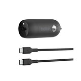 Belkin Boost Charge USB-C Car Charger With PPS 30W + USB-C to USB-C Cable - Black