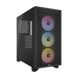 هيكل كورسير 3000D RGB زجاج مقوى متوسط الحجم أسود