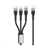 كابل الشحن السريع Engage USB-C 3 في 1 بقوة 100 واط، يدعم USB-C / Lightning / Micro
