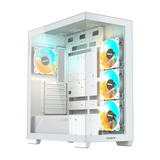 صندوق كمبيوتر Gigabyte C500 Panoramic Stealth Ice Mid Tower باللون الأبيض