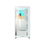 صندوق كمبيوتر Gigabyte C500 Panoramic Stealth Ice Mid Tower باللون الأبيض