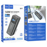 بنك الطاقة Hoco Q17 Electric PD140W (25000 مللي أمبير) - أسود