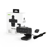 Acer FHD WebCam Auto Focus, Privacy Shutter, Auto Noise Reduction Microphone, 80 Degree View Angle - Black