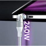 iENGAGE 240W Rotating Head USB-C Cable 48V 5A - White