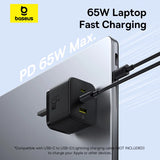 Baseus Palm Fast Charger - 65W / USB-A / USB-C / Cosmic Black