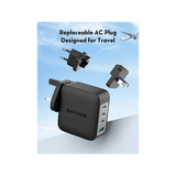 RavPower 3-Port USB-C and 1-Port USB-A PD140W Wall Charger - Black