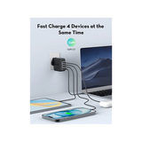 RavPower 3-Port USB-C and 1-Port USB-A PD140W Wall Charger - Black