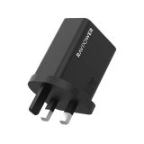 RavPower 2-Port USB-C and 1-Port USB-A PD 65W GaN Wall Charger - Black