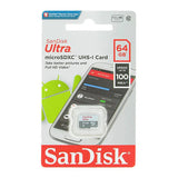 بطاقة ذاكرة SanDisk Ultra microSDXC UHS-I – سعة 64 جيجابايت / سرعة 100 ميجابايت/ثانية