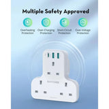 RAVPower Pioneer 20W 3 port charger with 3 AC plug - White
