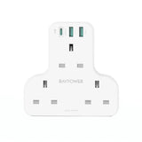 RAVPower Pioneer 20W 3 port charger with 3 AC plug - White