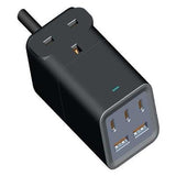 Ravpower Rp-Pc1062 75W Power Strip 5-Port With Ac Outlets Uk Plug + Travel Charger Adapter Offline Black