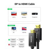 UGreen DisplayPort to HDMI Cable 3 Meter Black