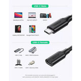UGreen USB C Gen2 5A Extension Cable 1 Meter Black