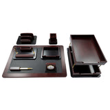Wooden Desk Organizer Set Wooden Color 108 - Set of 8