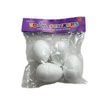 Foam Eggs Solids  White  Size 7.5Cm 4 Pcs
