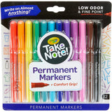 Crayola 12 CT TAKE NOTE PERMANENT MARKERS - WRITE ON ALMOST ANYTHING