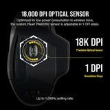 ماوس الألعاب اللاسلكي Corsair ICUe Dark Core Pro RGB باللون الأسود 