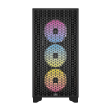 هيكل كورسير 3000D RGB زجاج مقوى متوسط ​​الحجم أسود