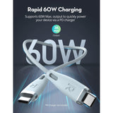 كابل Ravpower Rp-Cb1037 بقوة 60 واط، طوله 1.2 متر، مزود بمنفذ USB 2.0، تياره 3 أمبير، لون أزرق فاتح