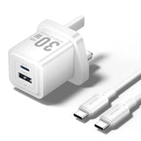 Vention 2-Port GaN Charger with Cable - 30W / USB-C / White