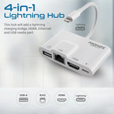 Promate 4-in-1 Multimedia Hub with Lightning Connector