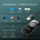 UGreen CM129 USB External Stereo Sound Adapter Interface