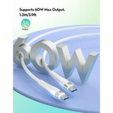 كابل Ravpower Rp-Cb1038 بقوة 60 واط، طوله 1 متر، لون أبيض