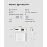 UGreen USB C to HDMI VGA USB 3.0 Multiport Converter with PD Charging