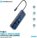 Powerology 7in1 USB-C Multi Hub Crystalline Series