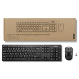 Lenovo 100 Wireless Keyboard and Mouse Combo - Wireless / USB Receiver / 1000dpi / English/Arabic / Black