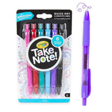 Crayola 6 CT TAKE NOTE WASHABLE GEL PENS