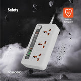 Porodo Multi-Port Power HUB 4 USB-A/USB-C Ultimate Home & Office Kit - 2Meter - White