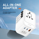 LDNIO Z8 Universal GaN Fast Charger Travel Adapter - 45W / White