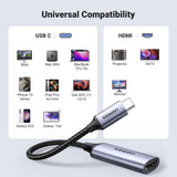 محول UGREEN من USB-C إلى HDMI (رمادي أسود) CM297