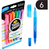 Crayola 6CT.TAKE NOTE WRITE & HIGHLIGHT PENS