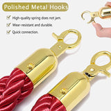 Red Velvet Rope Stanchion with Gold Hooks - 150 CM