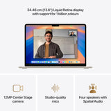 Apple MacBook Air - 13.6" / M4 / 10-Core CPU / 10-Core GPU / 16GB RAM / 512GB SSD / Arabic/English / Starlight / 1YW