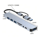 8-in-1 USB-C Hub: Expand Device Connectivity, Compatible with Various Devices