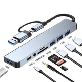 8-in-1 USB-C Hub: Expand Device Connectivity, Compatible with Various Devices