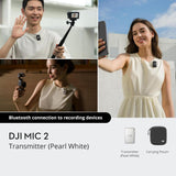 DJI Mic 2 Transmitter Microphone - 2.4 GHz / 360mAh / Bluetooth / USB-C - Pearl White