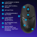 ماوس الألعاب اللاسلكي/البلوتوث Logitech G309 LightSpeed، Hero 25K بدقة 25600 نقطة في البوصة - أسود