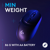 ماوس الألعاب اللاسلكي/البلوتوث Logitech G309 LightSpeed، Hero 25K بدقة 25600 نقطة في البوصة - أسود