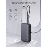 AUKEY PB-Y47 Spark Sling Power Bank with Built-in USB-C Cable - 30W / 10,000mAh / USB-C / Grey