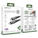 كابل Acefast C1-09 USB-C إلى USB-C بقدرة 240 واط - يدعم دقة 4K AV والشحن السريع